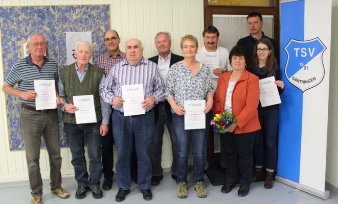 TSV Mitgliederversammlung 2016 - Ehrungen
